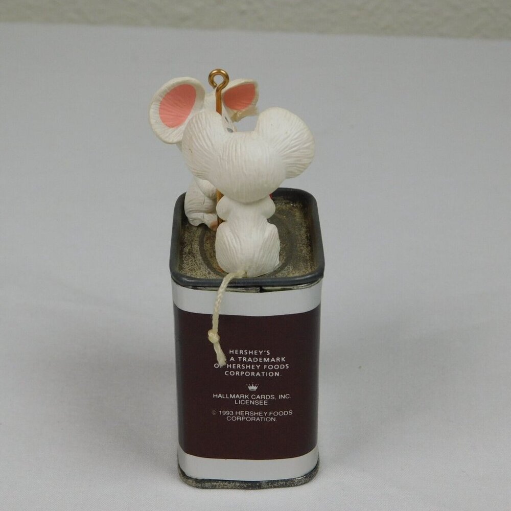 Hallmark Keepsake Ornament 1993 Warm Special Friends Mice Hershey Cocoa Tin Vtg - Picture 6 of 10